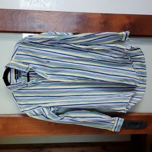 Striped button down mens shirt